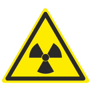Знак безопасности светоотражающий W-05 «Опасно. Радиоактивные вещества или ионизирующее излучение»