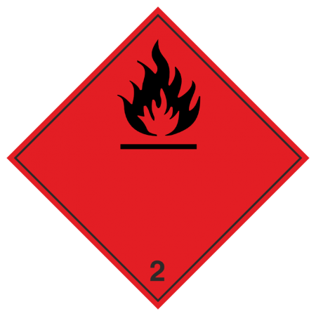 Знак безопасности 2.3 «Легковоспламеняющиеся газы» (чёрные буквы)