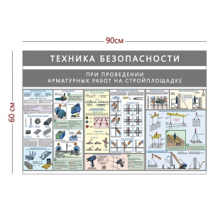 СТН-240 - Cтенд «Техника безопасности при проведении арматурных работ» 3 плаката