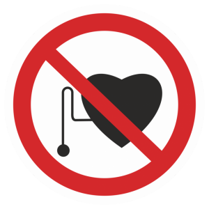 Знак безопасности светоотражающий P-11 «Запрещается работа (присутствие) людей со стимуляторами сердечной деятельности»