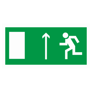 Знак безопасности светоотражающий E-11 «Направление к эвакуационному выходу прямо» (левосторонний)