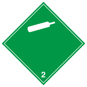 Знак безопасности 2.1 «Невоспламеняющиеся, нетоксичные газы» (белые буквы)