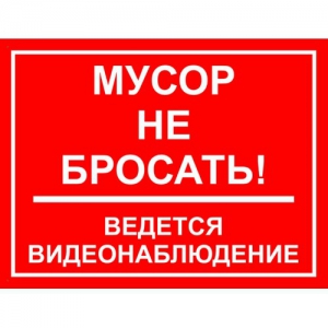 ТАБ-278 - Табличка «Не мусорить, ведется видеонаблюдение»