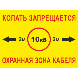 ЗБ-176 - Табличка «Копать запрещается, охранная зона кабеля»