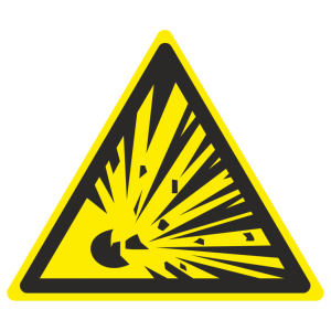 Знак безопасности W-02 «Взрывоопасно»