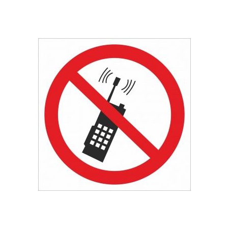Знак Запрещается пользоваться моб. телефоном (переносной рацией)